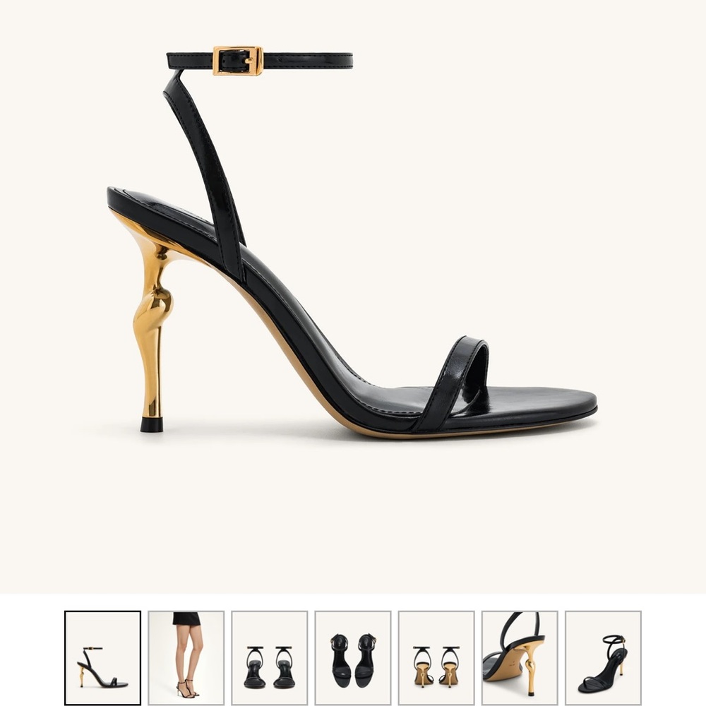 Elegant Black and Gold Women's Heels